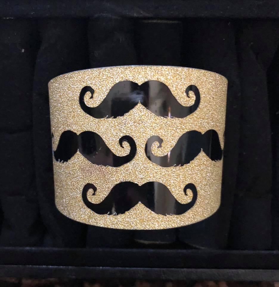 Gold & Black Mustache Bangle