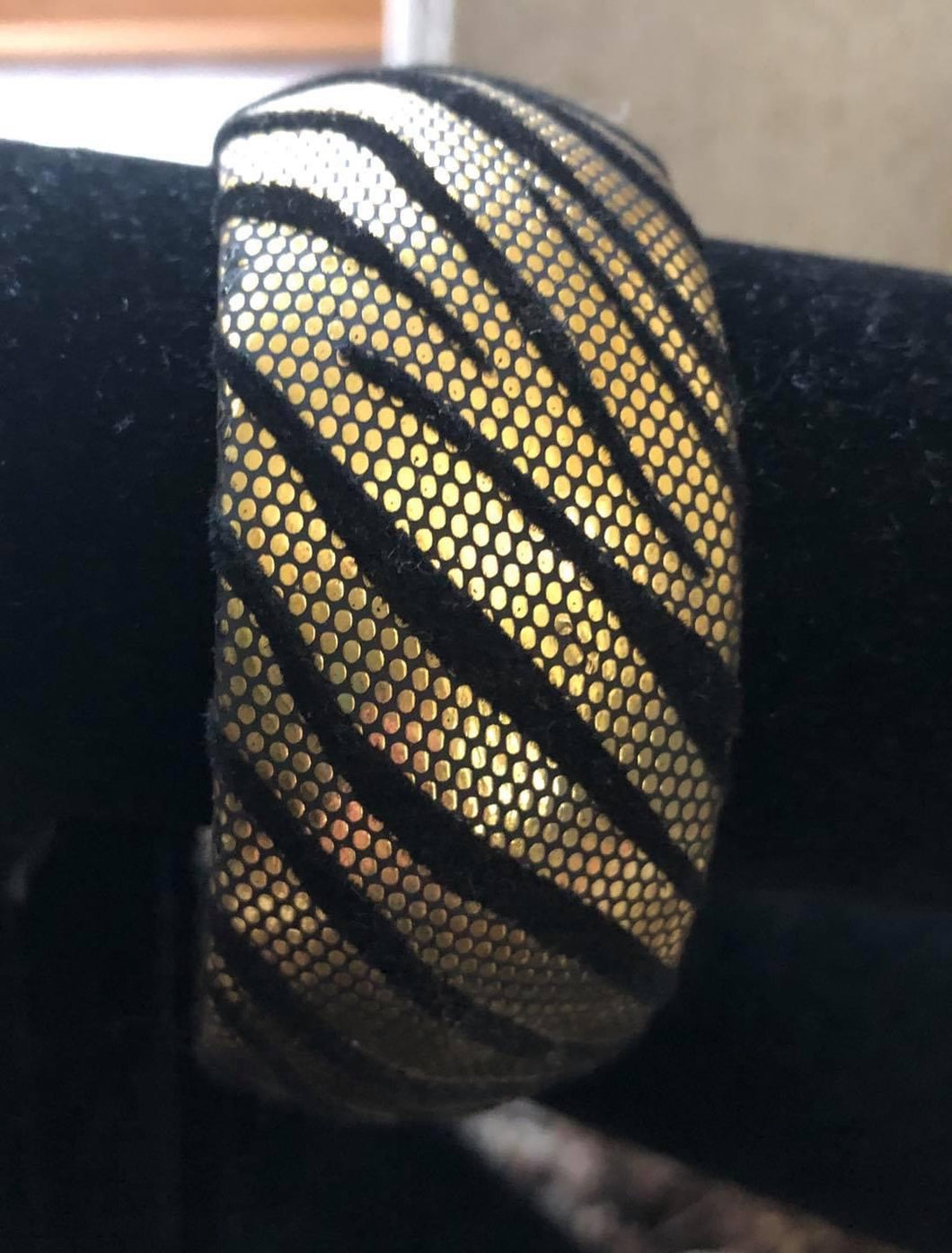 Gold & Black Animal Print Bangle