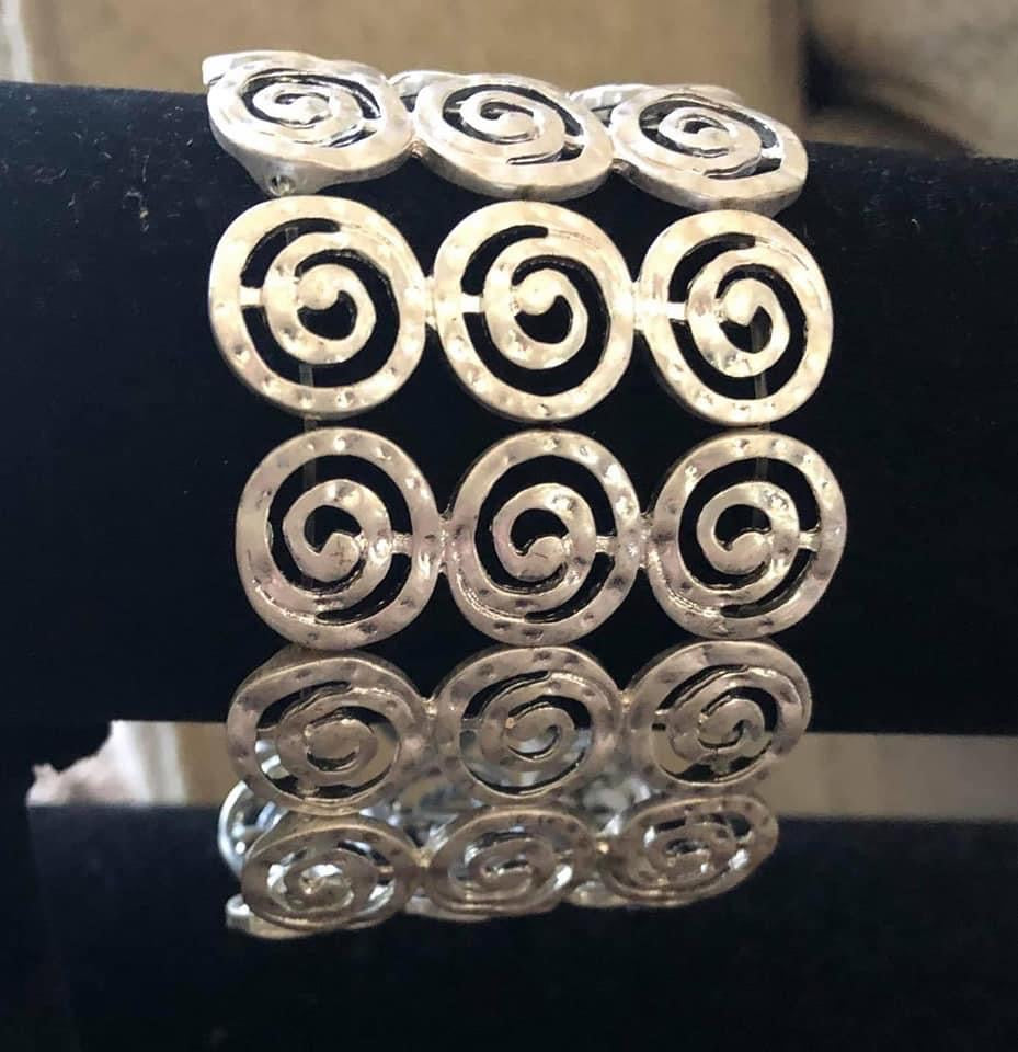 Silver Swirl Stretch Bracelet